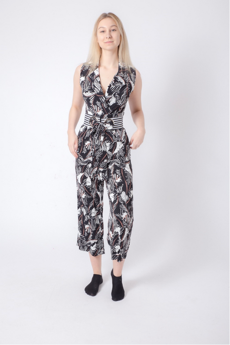 Multicolour Print Wide-leg Jumpsuit