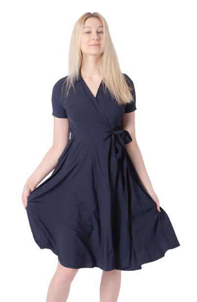 Navy Knee Length Dress